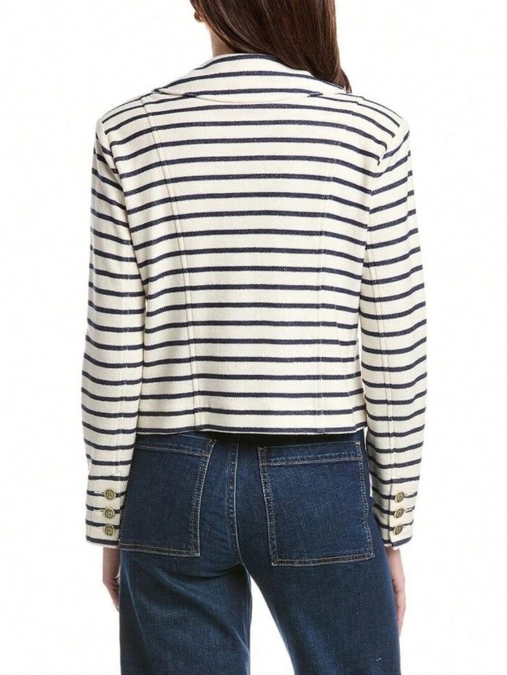 Cabi Even Keel navy and white jacket PTP: 20-21, L: 20 - Picture 2 of 8
